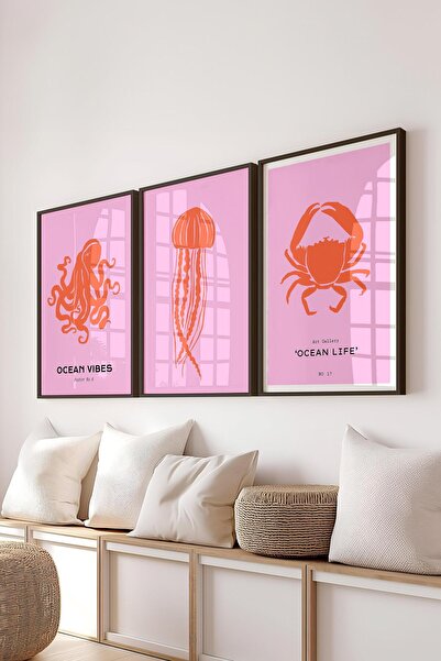 Postifull Set uokvirenih slika, 3 komada crnih okvira i minimalistički set po...