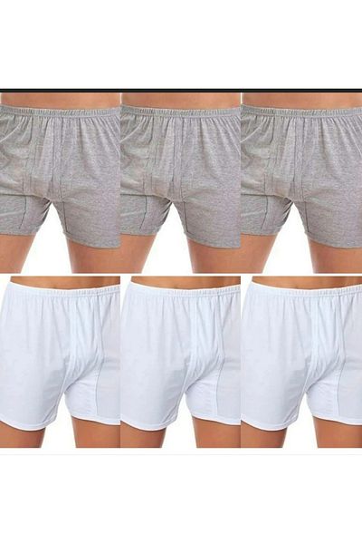 PİERLES 6 Men's Long Johns Gray & White