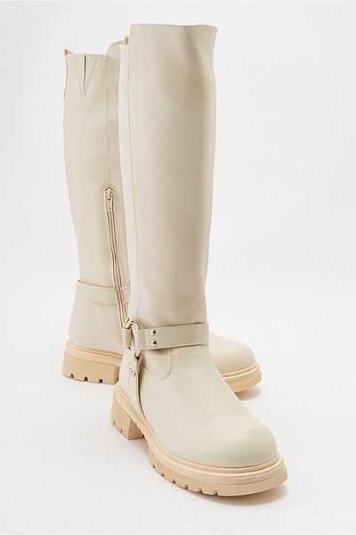Ccway Αντιολισθητικές μπότες με φερμουάρ BEIGE SKIN