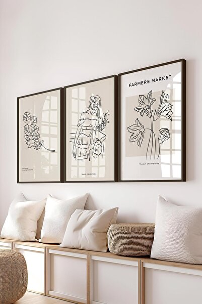 Postifull Set de pictură cu cadru, 3 bucăți cadru negru și set de postere cu ...