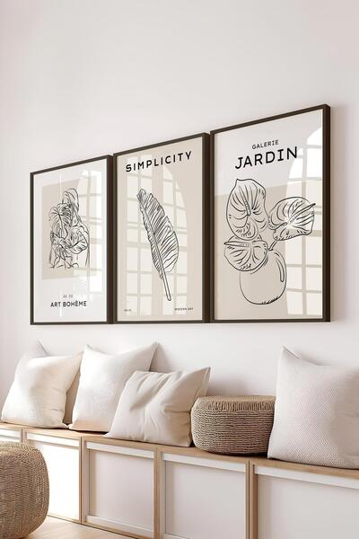 Postifull Set de picturi cu cadru, 3 bucăți cadru negru și set de postere cu ...