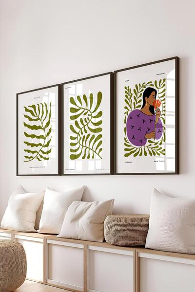 Postifull Set de picturi cu rame, 3 bucăți cadru negru și set de postere cu t...