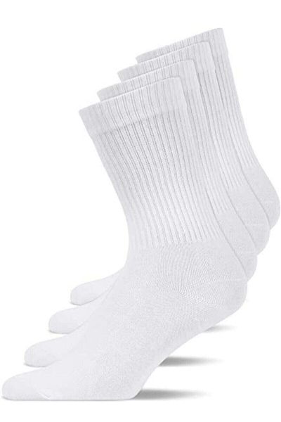 MODA YILDIZ Unisex Corded White Tennis Socks 3Pcs -My0001