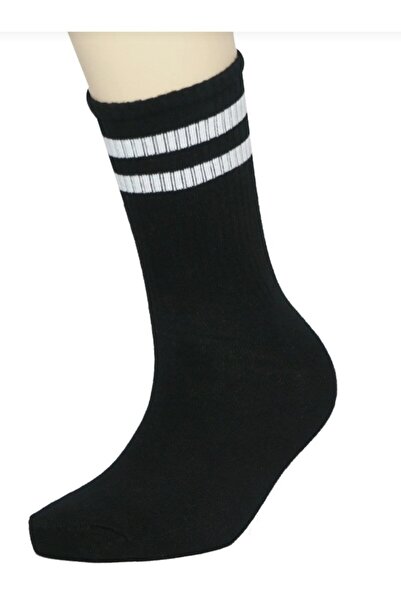 PİERLES Чифт от 8 унисекс черно-бели модерни чорапи за тенис на колеж