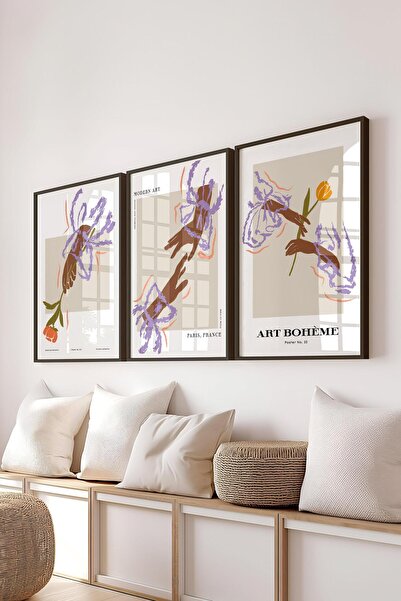 Postifull Set de pictură cu cadru, 3 bucăți cadru negru și set de postere cu ...