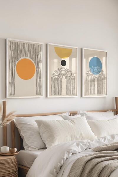 Postifull Set de pictură înrămată, 3 bucăți de cadru alb și set de postere cu...