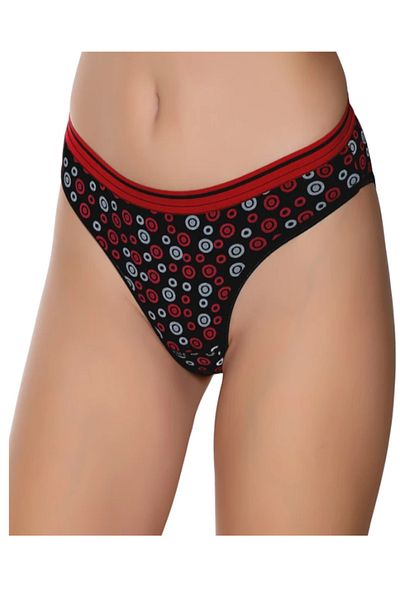 Modaley Giyim Chiloți de bikini cu imprimeu elastic cu centură din lycra colorată pentru femei, pachet de 6 -ml01