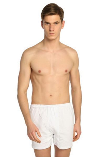 PİERLES Men's White Cuffed Argentina Briefs 6-Piece