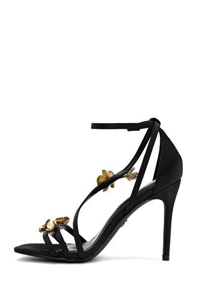 Derimod Dámské černé sandály na tenkém podpatku s příslušenstvím 24Wfd44006F