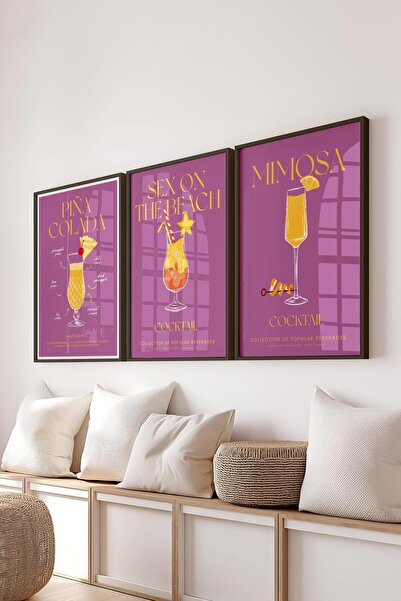 Postifull Set de pictură cu cadru, 3 bucăți cadru negru și set de postere cu ...