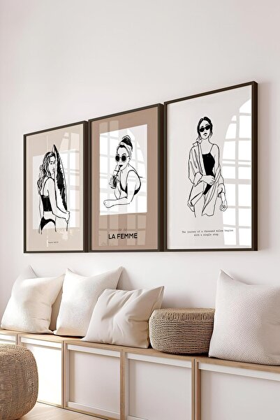 Postifull Set de pictură cu cadru, 3 bucăți cadru negru și set de postere cu ...