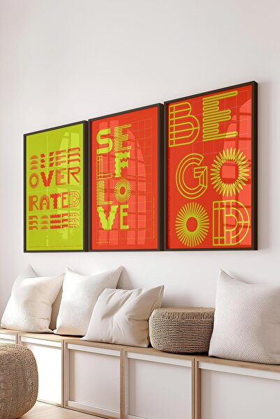 Postifull Set de pictură cu cadru, 3 bucăți cadru negru și set de postere tem...