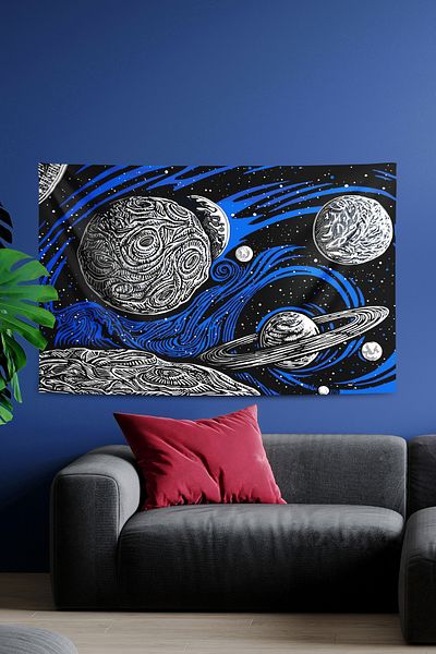 Dokumio Planete și stele strălucesc - Magică a universului infinit Tapet și covor