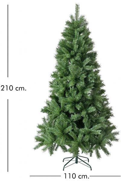 solutions technology 210 Cm 1. Kalite Yılbaşı Çam Ağacı – 800 Dallı, Demir Ayaklı, Mağaza, Ofis İçin Yoğun Model