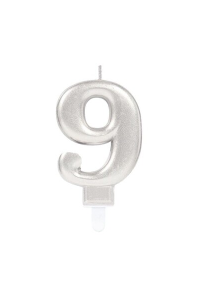 coco shopier شمعة رقم 9 لون فضي