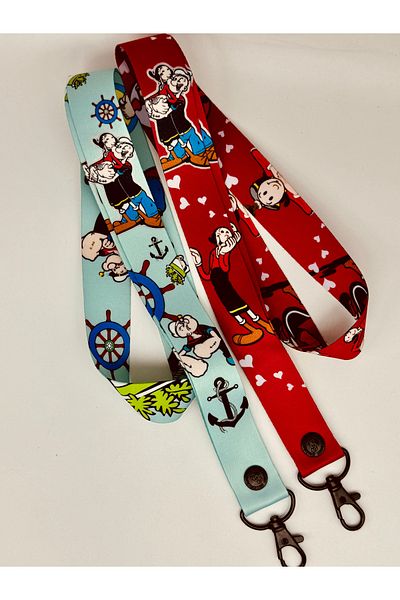 CİCCİBİCCİSHOP 25 mm Popeye and Safinaz Neck Hanging Rope (Phone Cord, Whistle Cord)