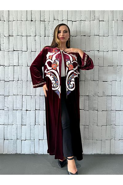 fiore fashion Large Size Winter Velvet Abaya - Muslim Kaftan, Islamic Ferace, Bisht Suitable for Size 38-46