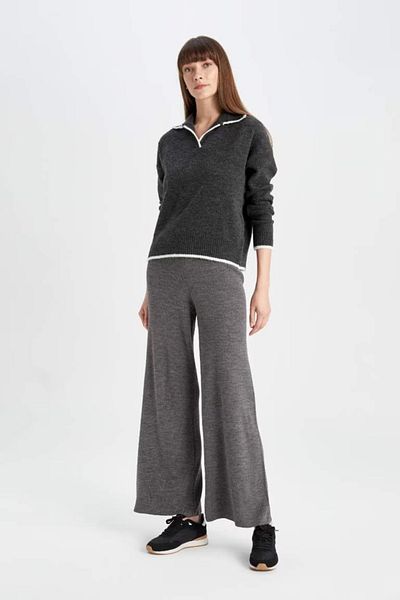DeFacto Strickhose Flare Fit Weites Bein Basic Gerade Taille Elastisch T8004az24wn
