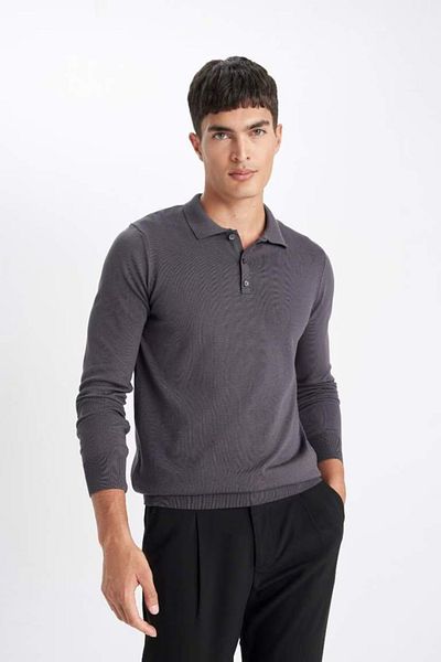DeFacto Polo Neck Premium Soft Knitwear Sweater - Standard Fit D0454Ax24Au