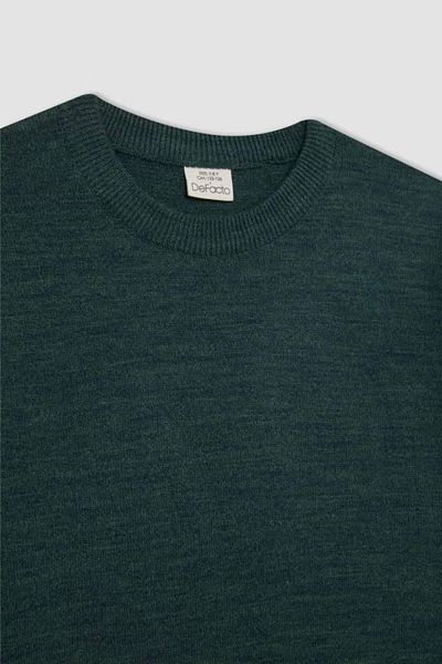 DeFacto Boy's Khaki Crew Neck Basic Plain Knitwear Sweater A4992A824Wn