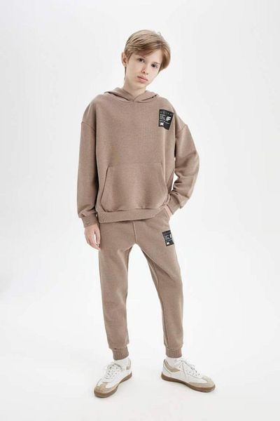DeFacto Jogginghose für Jungen – Etikett, elastische Taille, Tasche, Schule, gewebt – D1648a824au