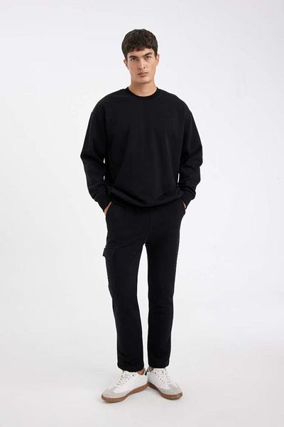 DeFacto Slim Fit Cargo Pocket Λεπτομερές παντελόνι φούτερ με λεπτή εφαρμογή - D6090ax24au