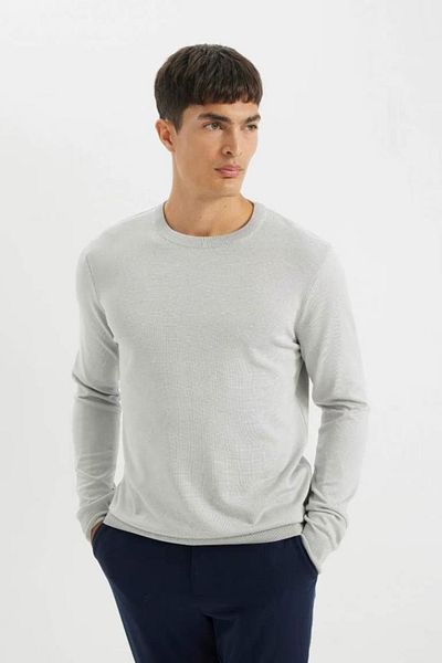 DeFacto Standard Fit Regular Cut Crew Neck Basic Plain Knitwear Comfortable Sweater A5268Ax24Au