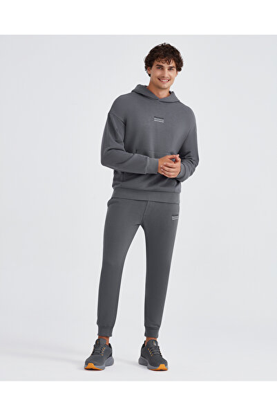SKECHERS M Essential Hoodie Sweatshirt Erkek Gri Sweatshirt S232232-040