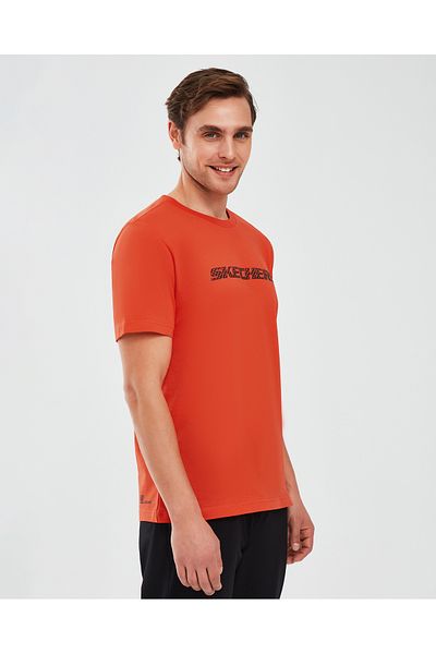 SKECHERS Men's Orange Graphic T-Shirt - M, Short Sleeve S212960-700