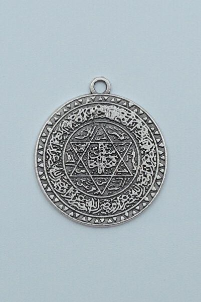 Had Safha Davut Yıldızı - Süleyman Tılsım Mührü Gümüş Kaplama Kolye Ucu kod 1475