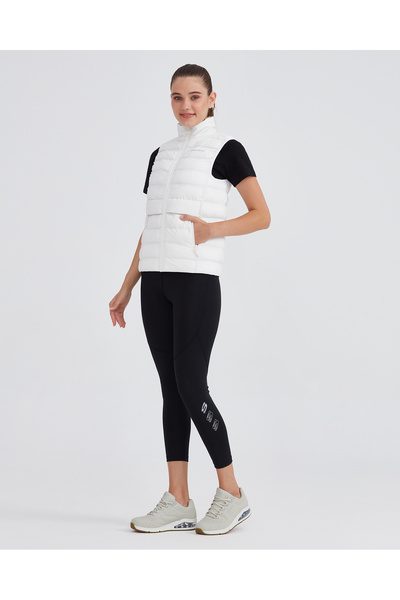 SKECHERS W Outerwear Padded Vest Kadın Beyaz Yelek S231239-100