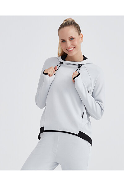SKECHERS W 2XI-Lock Hoodie Sweatshirt Kadın Gri Sweatshirt S232207-043