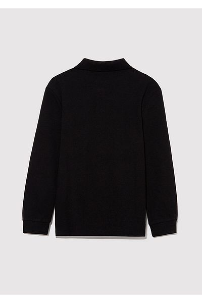 Mavi Černé polo tričko s dlouhým rukávem Volný střih / Volný uvolněný střih 6610215 -900