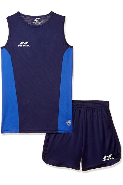 Nivia Zion Track and Field Jersey Set (Navy/Royal Blue, XXL)  | For Men, Boys | Light Weight
