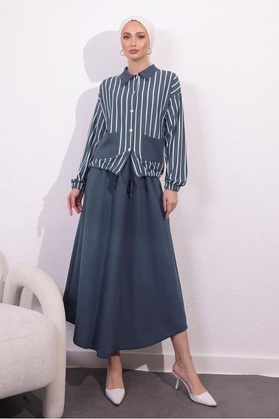 TRENDTESETTÜR Gray Smoked Knitted Skirt Set - Women's t 2154
