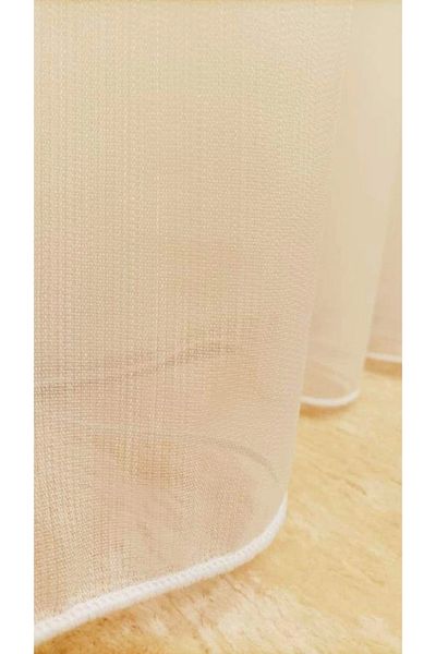 NİVEMESHOME 1/3 Thick Pleated Bamboo Cream Tulle Curtain - Apm