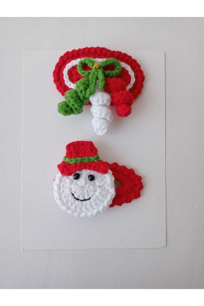 Kadın Girişimciler Atölyesi New Year Christmas Icons Handmade Set of 2 Snap Buckles (Suitable for Use for All Ages)