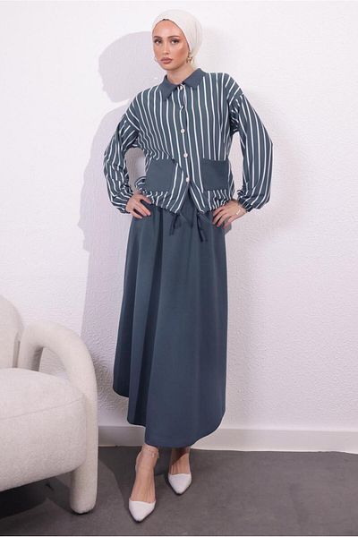 TRENDTESETTÜR Gray Smoked Knitted Skirt Set - Women's t 2154
