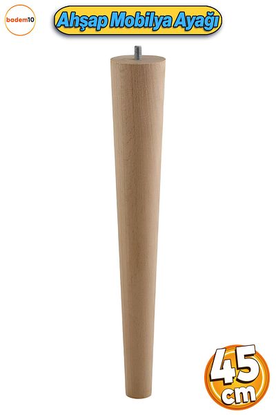 Badem10 Picioare Mobilier Lemn 45 cm Masuta de cafea Zigon Masa de mijloc Puf Scaun Unitate TV Picioare M8 Bolted 45 cm