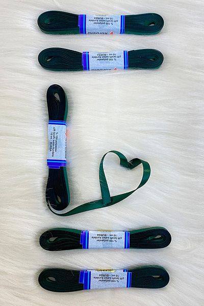 ZEYMERADE 10 Meters Green Satin Ribbon - 1 cm Bundle Dowry, Special Day Gift Decoration Ribbon