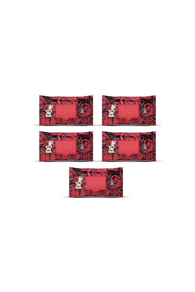 Red Rose Mbb Etikaret 5 Pack Red Rose Wet Towels 90 Pieces with Lids Rose Scented