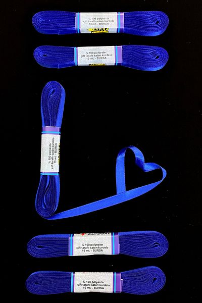 ZEYMERADE 10 Meters Flower Pot Blue Satin Ribbon - 1 cm Bundle Dowry, Special Day Gift Decoration Ribbon