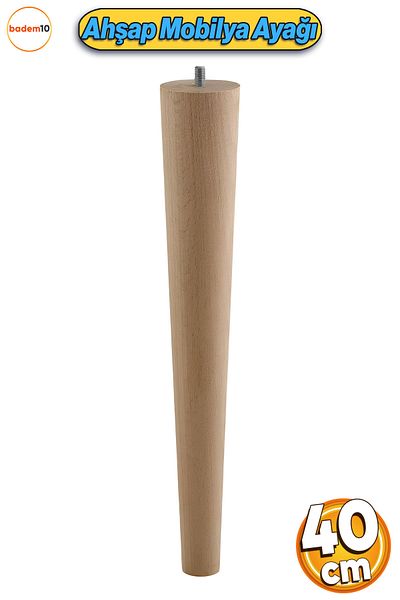 Badem10 Picioare Mobilier Lemn 40 cm Masuta de cafea Zigon Masa de mijloc Puf Taburet Picioare Unitate TV M8 Cu Șuruburi 40 cm