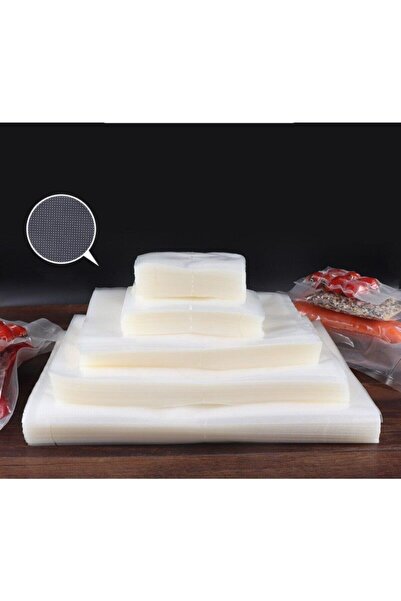 Klikal 15x20 Cm 50 Adet Gofrajlı Tırtıklı Vakum Poşeti -torbası Çok Katmanlı Kalın Tip