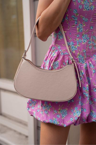 Madamra Cremefarbene Baguette-Tasche für Damen