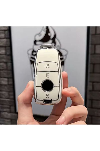 emii auto spare parts Mercedes B C E G Class C180 C200 W205 W213 E200 300 Compatible Key Case White Silver Luxury Model