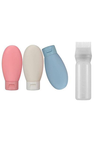 jetfast Comb Hair Coloring Bottle + 3 Travel Type Refillable Cream Shampoo Box
