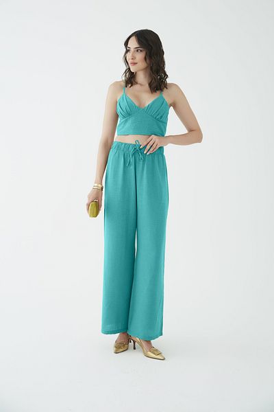 Bebs Fashion Linen Crop Pants and Top Set