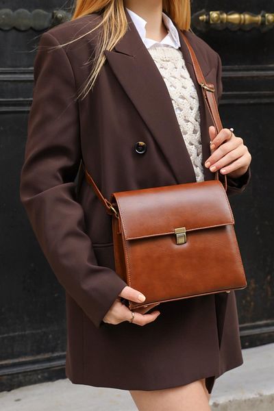 Madamra Braune Damen-Design-Vintage-Tasche