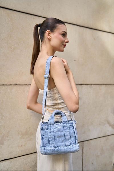 Madamra Női Crossbody jégkék vászontáska
